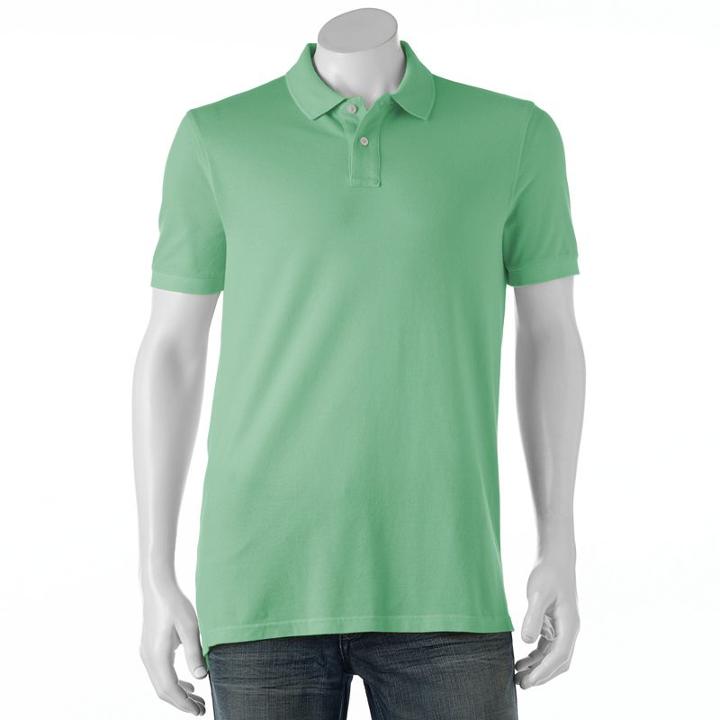 Men's Sonoma Goods For Life™ Flexwear Classic-fit Pique Polo, Size: Medium, Med Green