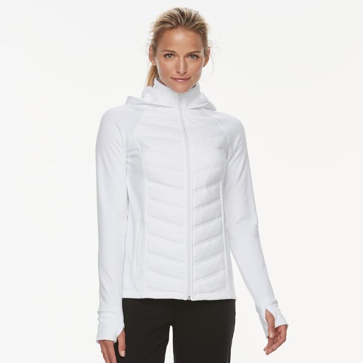 Women's Fila Sport&reg; Fleece Zip-up Hoodie, Size: Large, White
