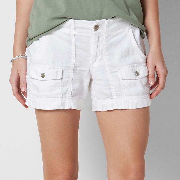Women's Sonoma Goods For Life&trade; Comfort Waist Linen-blend Shorts, Size: 14, White