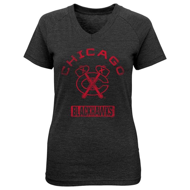Girls 7-16 Chicago Blackhawks Flawless Tee, Size: M 10-12, Black