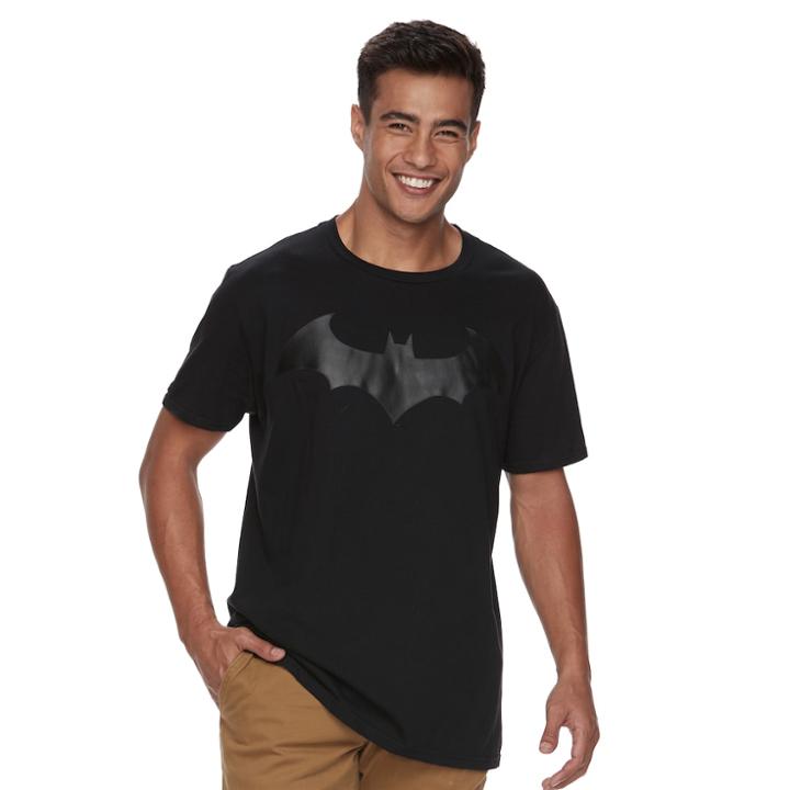 Men's Dc Comics Batman Logo Tee, Size: Large, Black