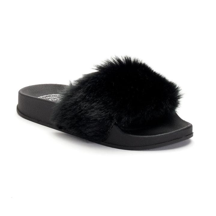 So&reg; Bloom Girls' Slide Sandals, Girl's, Size: 3, Black