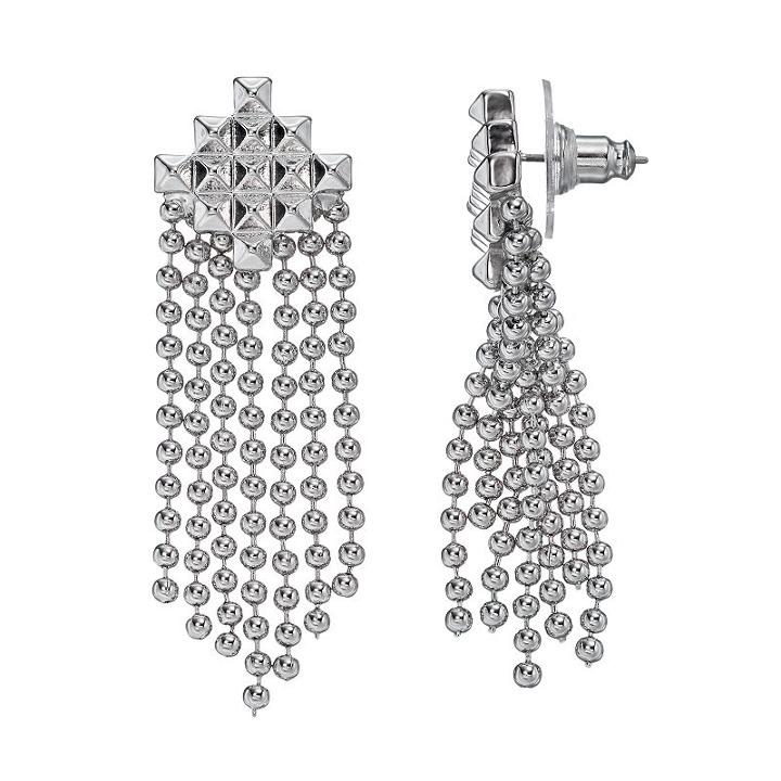 Simply Vera Vera Wang Ball Chain Fringe Drop Earrings, Women's, Silver