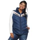 Juniors' Plus Size So&reg; Puffer Vest, Teens, Size: 2xl, Blue (navy)