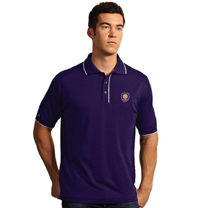 Men's Antigua Orlando City Sc Elite Desert Dry Xtra-lite Polo, Size: Xxl, Drk Purple