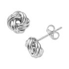 14k White Gold Love Knot Stud Earrings, Women's