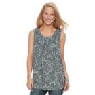 Women's Croft & Barrow&reg; Smocked Tank, Size: Medium, Med Green