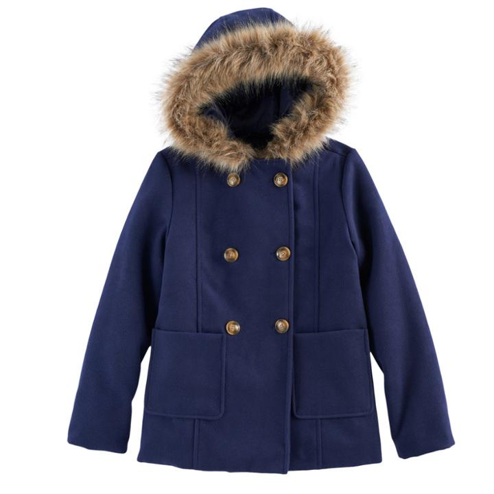 Girls 6-16 So&reg; Peacoat, Size: 14, Blue (navy)