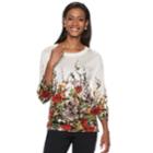 Women's Cathy Daniels Floral Embellished Sweater, Size: Xl, Brown