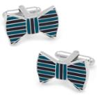 Striped Bow Tie Cuff Links, Men's, Brt Blue