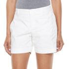 Women's Croft & Barrow&reg; Novelty Shorts, Size: 8, White
