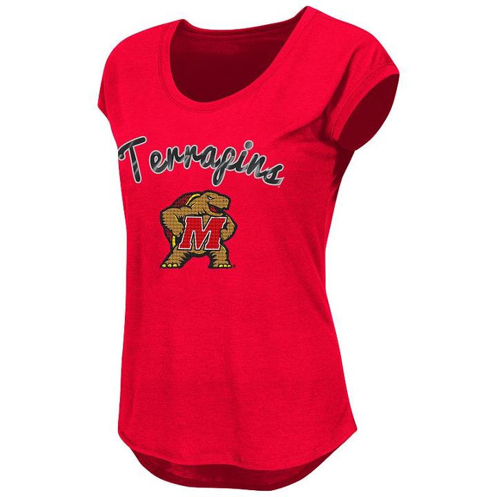 Juniors' Maryland Terrapins Equinox Tee, Women's, Size: Large, Red Other