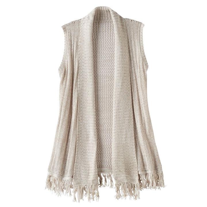 Girls 7-16 Cloud Chaser Fringe Knit Sweater, Size: Medium, White Oth