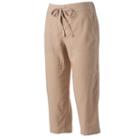 Petite Croft & Barrow&reg; Linen-blend Capris, Women's, Size: S Petite, Dark Beige