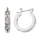 Napier Silver-tone Antiqued Hoop Earrings, Women's, Grey