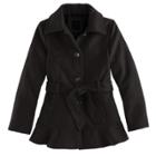 Girls 7-16 So&reg; Red Belted Faux Wool Peacoat, Size: 7-8, Black