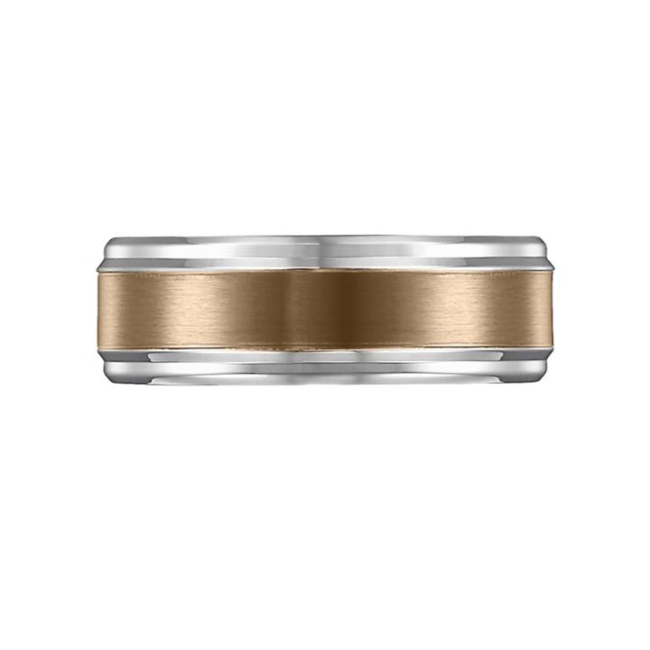 Lovemark Stainless Steel Brown Ion Men's Wedding Band, Size: 11.50, Grey