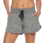 Women's Tek Gear&reg; Dolphin Hem Drawstring Shorts, Size: Medium, Dark Grey