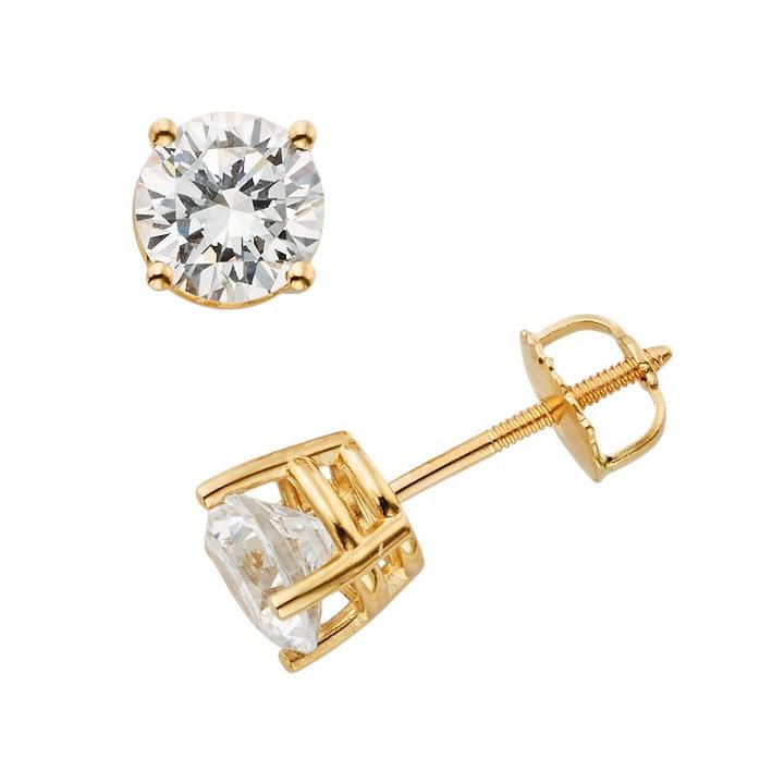 18k Gold 1-ct. T.w. Ideal-cut Igl Certified Diamond Stud Earrings, Women's, White