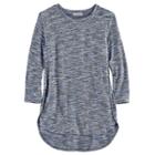 Girls 7-16 Fire, Love 3/4-length Sleeve Side Slit Tee, Size: Xl, Blue Other
