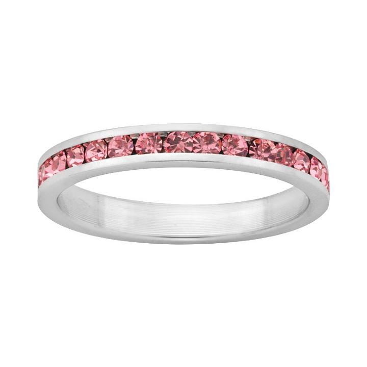 Sterling Silver Pink Crystal Eternity Ring, Women's, Size: 6