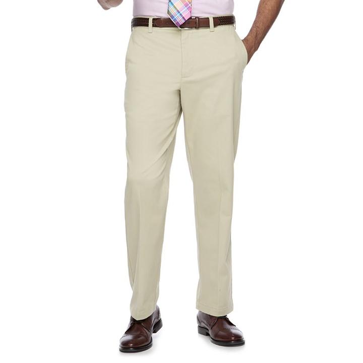 Men's Croft & Barrow&reg; Classic-fit Easy-care Stretch Flat-front Pants, Size: 40x29, Med Beige