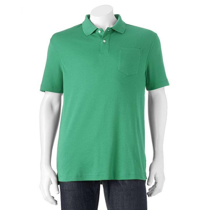 Men's Croft & Barrow Interlock Easy Care Tailored-fit Polo, Size: Xl, Turquoise/blue (turq/aqua)