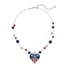 Croft & Barrow&reg; American Flag Heart Multistrand Necklace, Women's, Brt Red