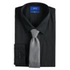 Men's Apt. 9&reg; Slim-fit Dress Shirt & Tie Set, Size: L-34/35, Black
