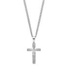 Men's Stainless Steel The Lord's Prayer Crucifix Pendant Necklace, White