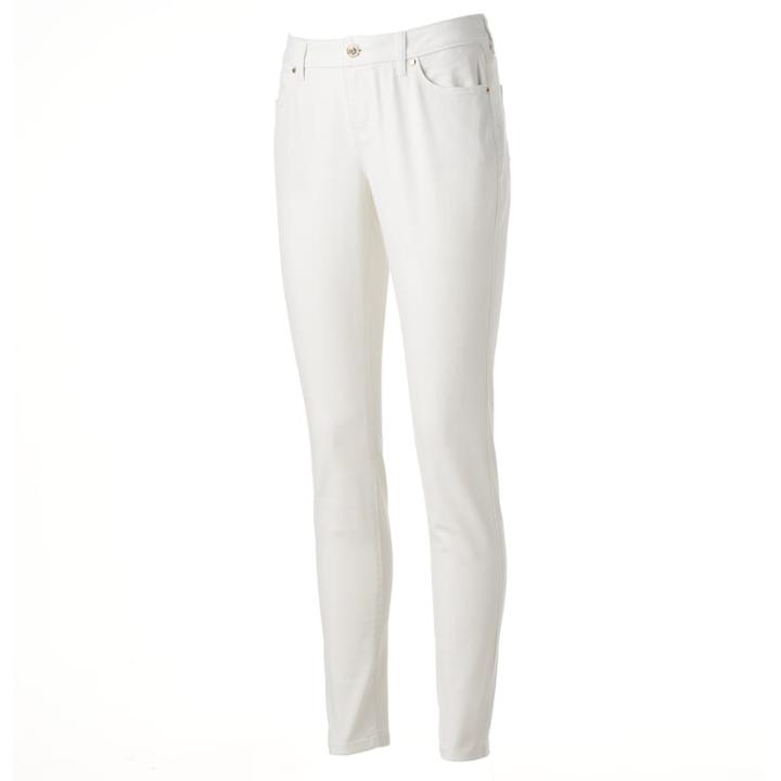 Women's Jennifer Lopez White Skinny Jeans, Size: 14 Short