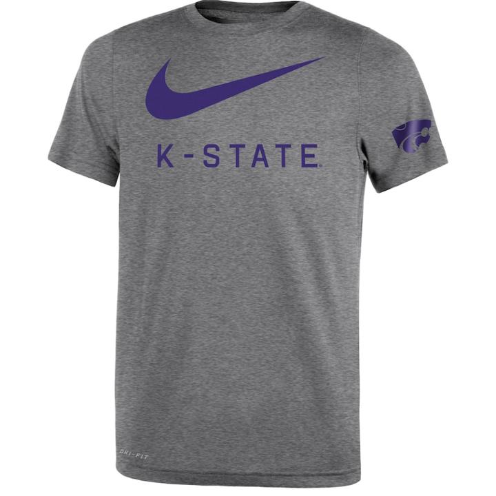 Boys 8-20 Nike Kansas State Wildcats Legend Dna Tee, Size: S 8, Grey