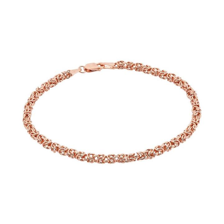 14k Gold Byzantine Bracelet, Women's, Size: 7, Pink