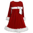 Girls 7-16 & Plus Size Bonnie Jean Velvet Faux-fur Santa Dress, Size: 8, Red