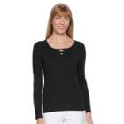 Women's Croft & Barrow&reg; Ribbed Crisscross Sweater, Size: Large, Oxford
