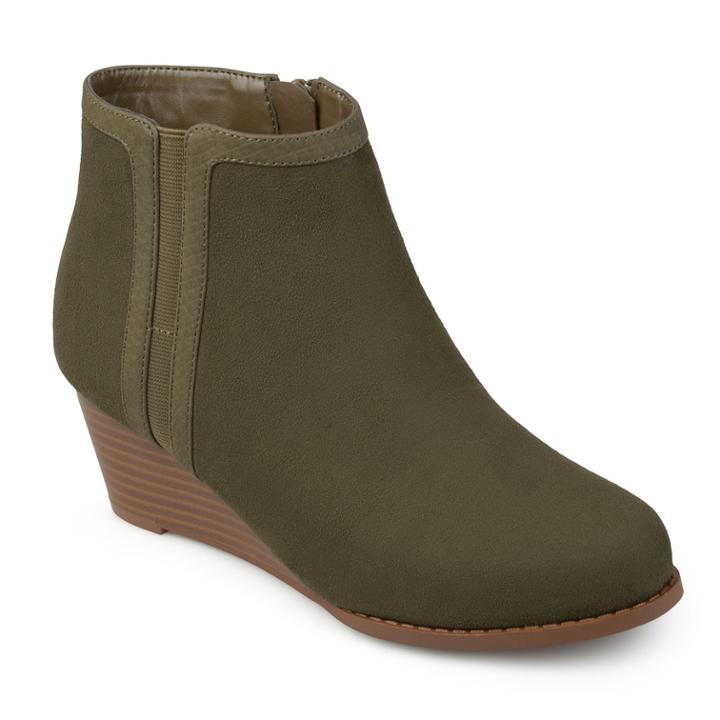 Journee Collection Padme Women's Wedge Ankle Boots, Size: Medium (8), Dark Green