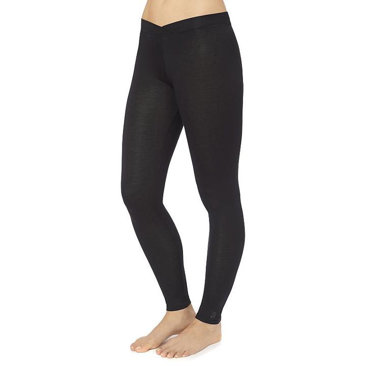 Women's Cuddl Duds Softwear With Stretch Leggings, Size: Medium, Black