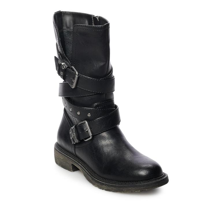 So&reg; Katsura Women's Moto Boots, Size: Medium (9), Black