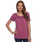 Women's Croft & Barrow&reg; Crochet-yoke Top, Size: Medium, Med Purple