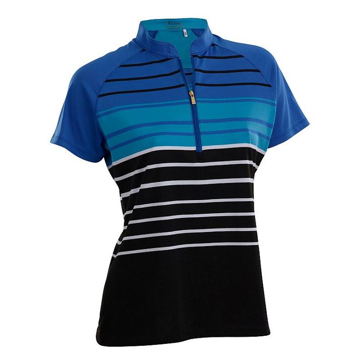 Women's Nancy Lopez Point Short Sleeve Golf Polo, Size: Medium, Blue