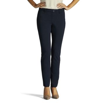 Petite Lee Motion Power Hours Ponte Dress Pants, Women's, Size: 12 Petite, Dark Blue