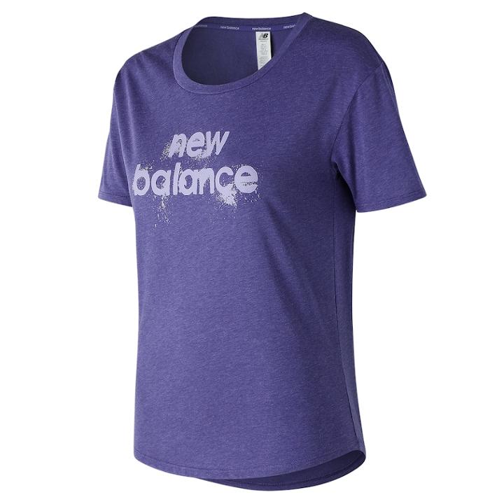 Women's New Balance Graphic Tech Short Sleeve Tee, Size: Medium, Purple