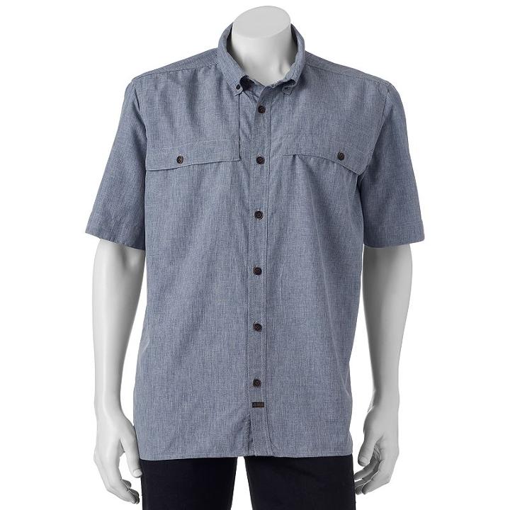 Men's American Outdoors Castmaster Button-down Fishing Shirt, Size: Large, Blue (navy)