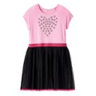 Girls 4-6x Design 365 Rhinestone Heart Tulle Dress, Girl's, Size: 5, Pink Other