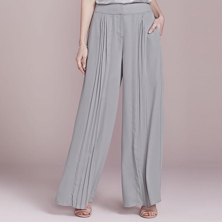 Lc Lauren Conrad Dress Up Shop Collection Pleated Palazzo Pants - Women's, Size: 0 Short, Grey