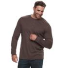 Big & Tall Croft & Barrow&reg; Classic-fit Easy-care Henley, Men's, Size: Xl Tall, Dark Brown