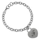Sweet Sentiments Stainless Steel Initial Heart Charm Bracelet, Women's, Size: 7.5
