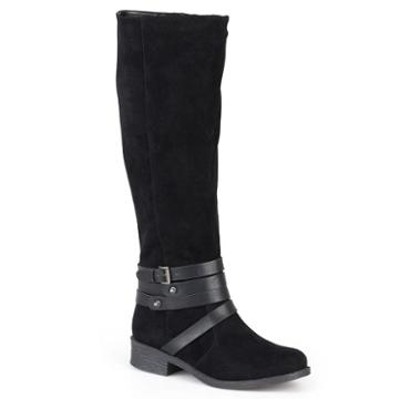 Journee Collection Jagger Womens Two-tone Strappy Riding Boots, Women's, Size: 6, Black