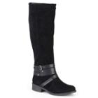 Journee Collection Jagger Womens Two-tone Strappy Riding Boots, Women's, Size: 6, Black