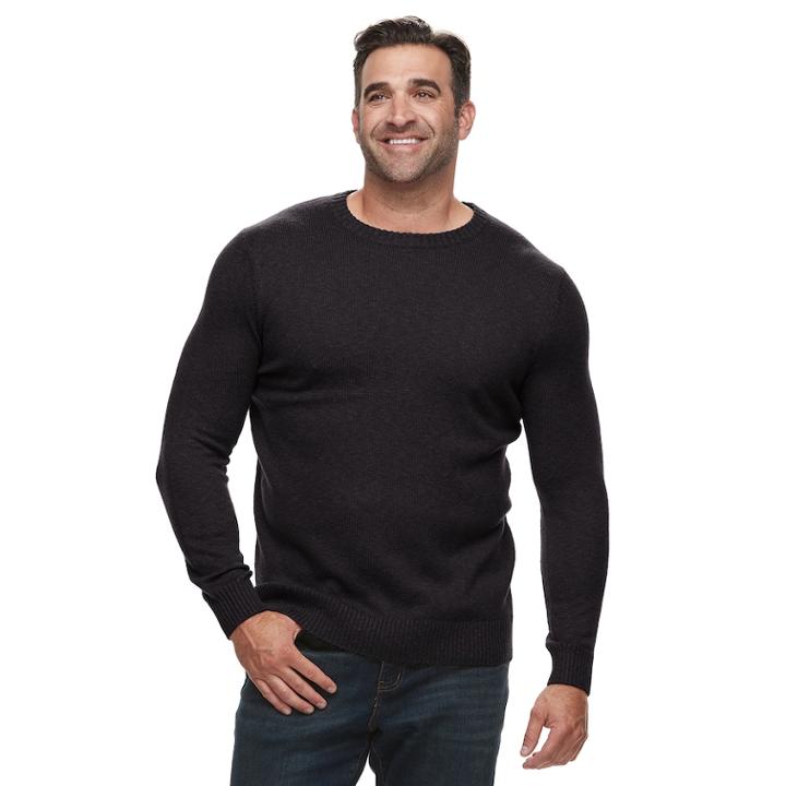 Big & Tall Croft & Barrow&reg; Classic-fit 7gg Super Soft Crewneck Sweater, Men's, Size: 3xl Tall, Black